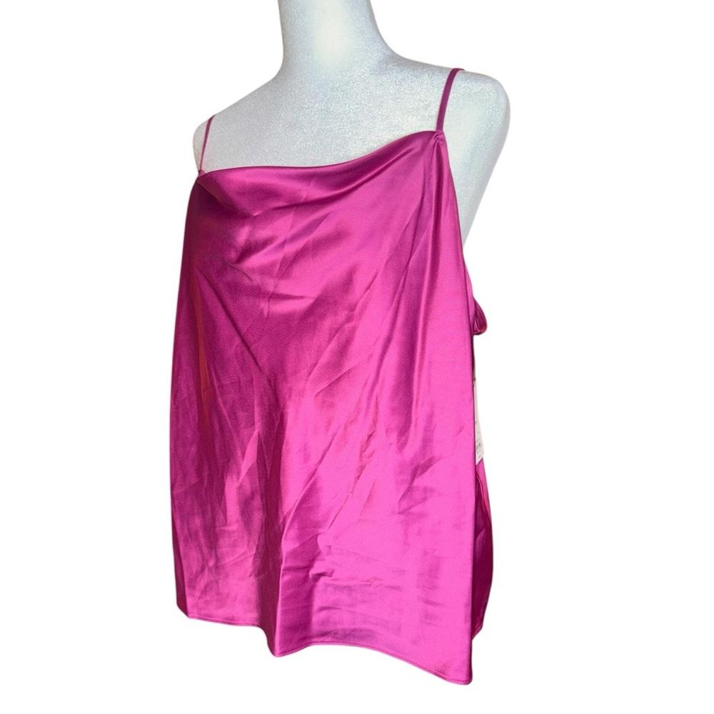 Nine West Satin Slip Style Tank Top Pink XL NWT Evening Cami - Picture 7 of 11